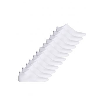 Set de sosete uni pana la glezna - 12 perechi - Alb