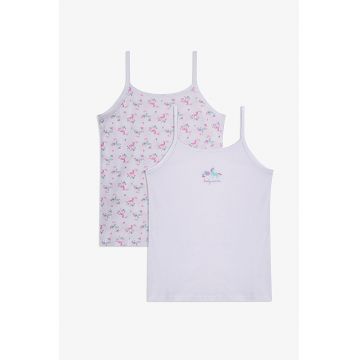 Set de top-uri de casa din bumbac - 2 piese - Violet deschis