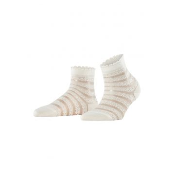 Sosete scurte din amestec de bumbac organic Border Lace - Alb murdar