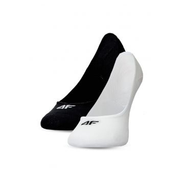 Sosete sport dama  set de 2buc - alb/negru - bumbac/poliamida - design invizibil