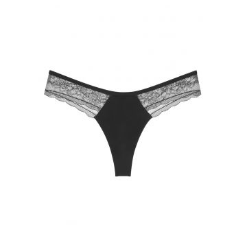 Chiloti tanga dama -  negru - 55% poliamida - 35% poliester - 10% elastan