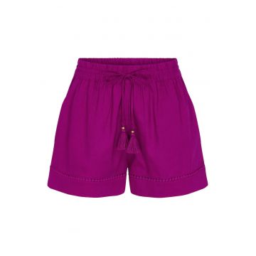 Pantaloni scurti de pijama -  roz - 55% in - 45% viscoza