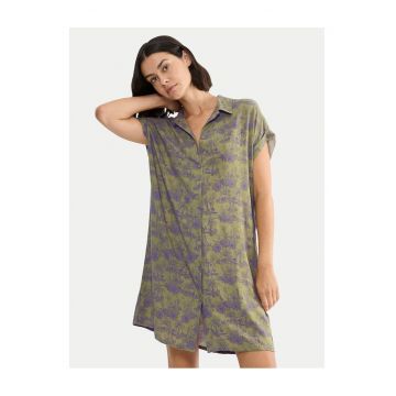 Pijamale dama -  camasa de noapte - nasturi - verde - viscoza