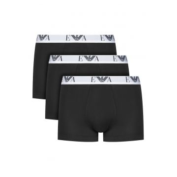 Set 3 perechi boxeri barbati - Emporio Armani - bumbac - 95% bumbac - 5% elastan - Negru