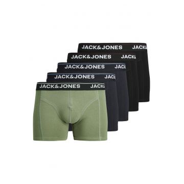 Set 5 perechi boxeri  bumbac organic - albastru - 95% bumbac organic - 5% elastan - Albastru