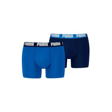 Set de boxeri cu banda logo in talie - 2 perechi - Albastru royal/Albastru indigo