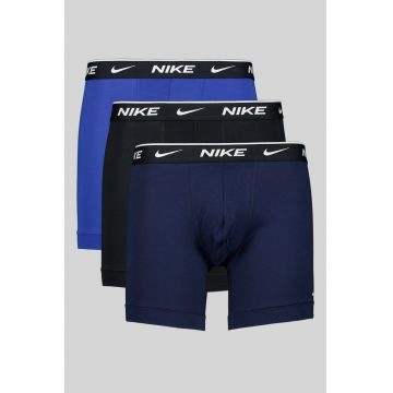 Set de boxeri cu banda logo in talie - 3 perechi - Negru/Albastru royal/Bleumarin