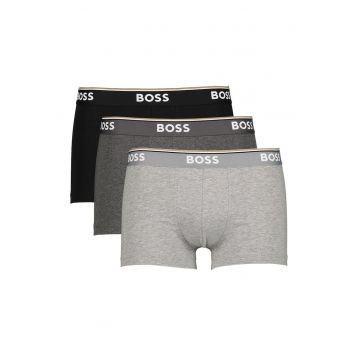 Set de boxeri cu banda logo in talie - 3 perechi - Negru/Gri melange