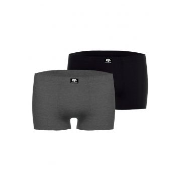 Set de boxeri cu logo - 2 perechi - Negru/Gri
