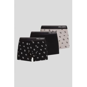 Set de boxeri cu logo - 3 perechi - Negru/Grej