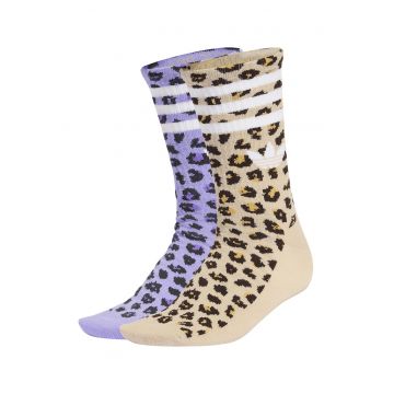 Set de sosete cu animal print - 2 perechi - Violet/Bej