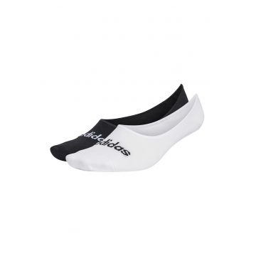 Set de sosete foarte scurte cu logo Thin Linear - 2 perechi - Alb/Negru