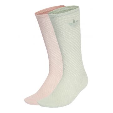 Set de sosete lungi unisex - 2 perechi - Verde pal/Roz pal