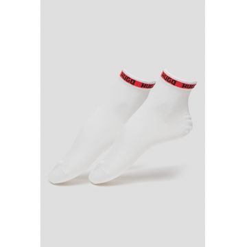 Set de sosete scurte din amestec de bumbac - 2 perechi - Rosu/Alb/Negru