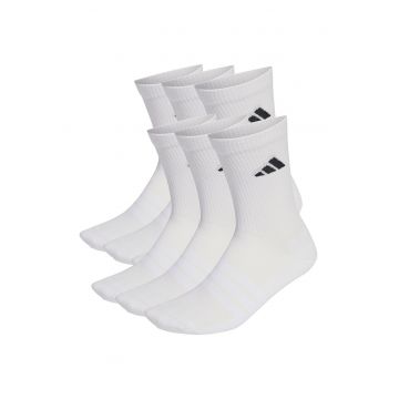 Set de sosete scurte unisex C ESS CRW - 6 perechi - Negru/Alb optic