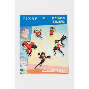 Set de talismane Jibbitz cu Pixar The Incredibles - 5 piese - Rosu/Negru