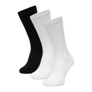 Sosete lungi unisex -  alb - set 3 perechi - 39-42