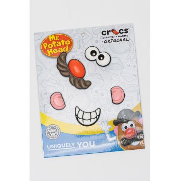 Talisman cu Mr.Potato Jibbitz™ - Alb optic/Maro pamantiu