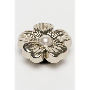 Talisman in forma de floare Jibbitz - Argintiu