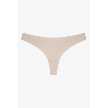 Chiloti tanga cu model uni - Roz pal