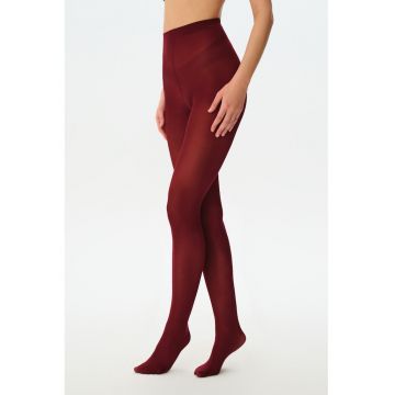 Dres uni cu talie inalta - 40 DEN - Maro cognac