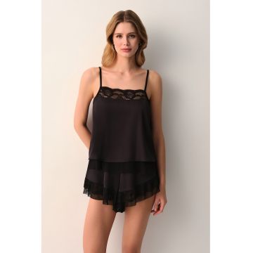 Pantaloni scurti de pijama cu detalii din tul