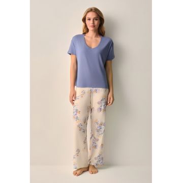 Pijama cu maneci scurte - Albastru indigo