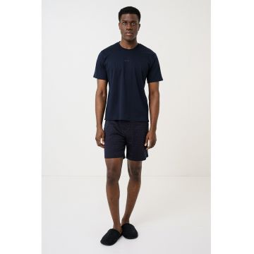 Pijama cu pantaloni scurti de bumbac - Albastru ultramarin
