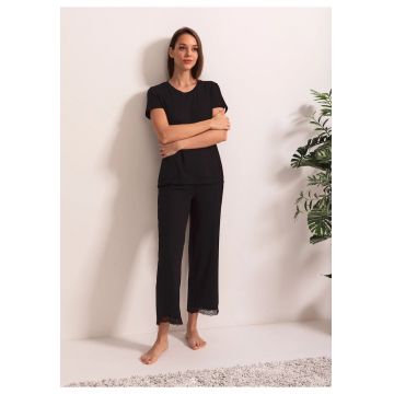 Pijama Dama Enya Viscoza - Negru