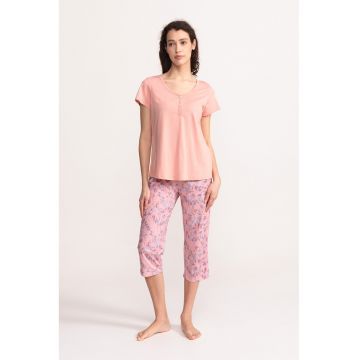 Pijama din amestec de modal Salma - Roz somon
