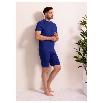 Pijama Scurta Barbati Cameron Micromodal - Albastru