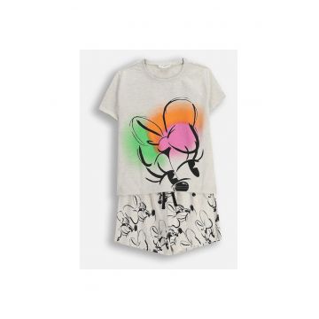 Pijamale copii -  set 2 piese - Minnie Mouse - gri - bumbac
