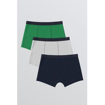 Set de boxeri - 3 perechi - Verde/Gri/Bleumarin