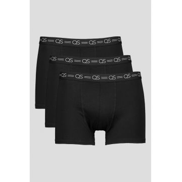 Set de boxeri cu banda logo in talie - 3 perechi - Negru