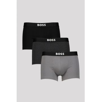Set de boxeri cu banda logo in talie - 3 perechi - Negru/Gri inchis