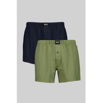 Set de boxeri lejeri din jerseu - 2 perechi - Albastru ultramarin/Verde feriga