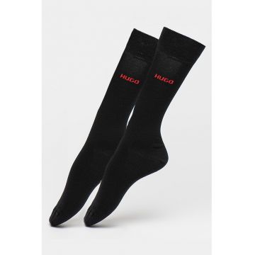 Set de sosete lungi cu logo - 2 perechi - Negru