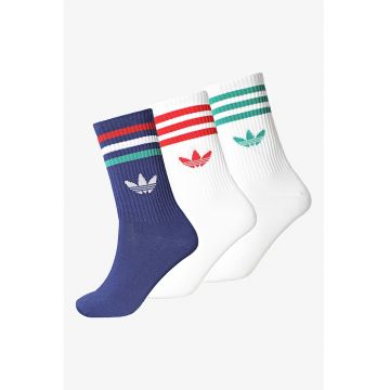 Set de sosete lungi unisex cu detaliu logo - 3 perechi - Alb/Bleumarin