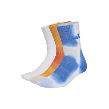 Set de sosete lungi unisex cu model tie dye - 3 Perechi - Alb/Portocaliu/Albastru