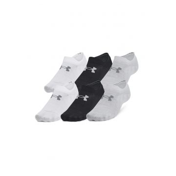 Set de sosete pana la glezna cu detaliu logo Essential - 6 perechi - Negru/Gri deschis