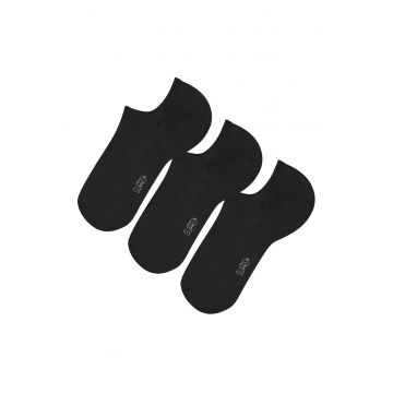 Set de sosete pana la glezna cu logo discret - 3 perechi - Negru