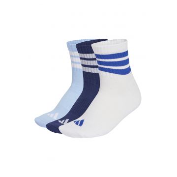 Set de sosete scurte cu logo - 3 perechi - Alb/Albastru inchis/Albastru glaciar