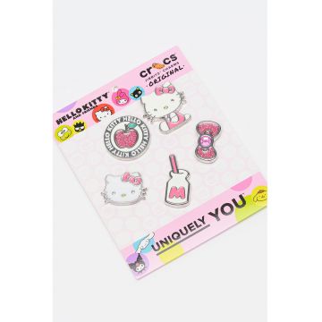 Set de talismane cu Hello Kitty Jibbitz™ - 5 piese - Roz/Argintiu