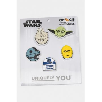 Set de talismane pentru saboti Star Wars - 5 Piese - Galben pai/Albastru deschis/Verde sparanghel