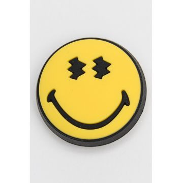 Set de talismane Smiley Faces Jibbitz - 5 piese - Negru/Galben