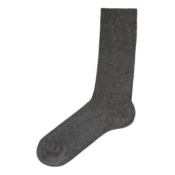 Sosete lungi cu model uni - Gri inchis melange