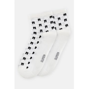 Sosete scurte cu model funda - Alb/Negru
