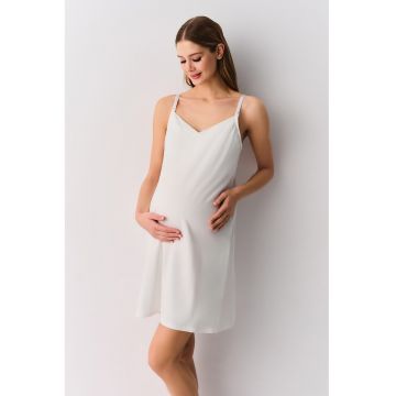 Camasa de noapte cu model uni - Alb