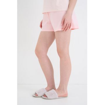 Pantaloni de pijama cu banda logo in talie - Roz