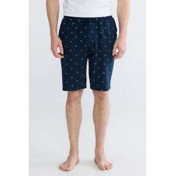 Pantaloni de pijama cu imprimeu grafic - Bleumarin
